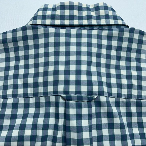 Onward Reserve Performance Button Down Shirt Mens Size Medium Blue Ivory Checked - Picture 12 of 16